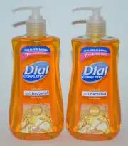 LOT OF 2 DIAL COMPLETE GOLD LIQUID SOAP WASH ANTI BACTERIA 11 OZ PUMP