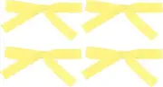 3.25 Inch Satin Ribbon Hair Bows with Alligator Clips, Set of 4 (Light Yellow)
