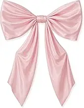 GUDELAK 43 x 24 Inches Large Bow Themed Party Decorations Giant Pink Bow Decor Satin Ribbon, Contains Felt Big Pink Bow Wall Decor Girl Coquette Birthday Decorations Bachelorette Bridal Supplies