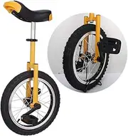 20 Inch 18 Inch 16 Inch Junior Learner Unicycle Yellow, High-Strength Manganese Steel Fork, Adjustable Seat, Aluminum Alloy Buckle (Color : Yellow, Size : 18 Inch Wheel) Durable TDF