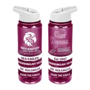Manly Warringah Sea Eagles NRL Tritan Drink Water Bottle with Wrist Bands