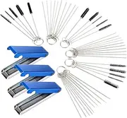 Torch Tip Cleaner,9 Pieces Carb Cleaning Kit,Wire Torch Tip Cleaner Tool,39 Cleaning Wires 30Cleaning Needles,15 Nylon Brushes Set for Welding Nozzle,Spray Gun,Carburetor, Motorcycle, Mower