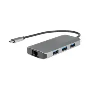 Rocstor Y10A255-A1 PREMIUM USB-C HUB WITH USB-A, GIGABIT ETHERNET & USB C 100W P