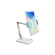 Adjustable Tablet Phone Stand Holder for iPad with 360 Rotating Base White