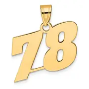 14k Yellow Gold Polished Block Number 78 Pendant
