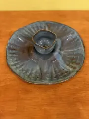 Handmade Artist Signed Al Pelletier Studio Art Pottery Chip & Dip Platter