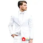 男士白色西裝高扭紋 MATJAR NAJAH 西裝外套男士正裝西裝白色男士