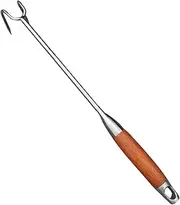 Zerodeko Stainless Steel Meat Hook Ergonomic Food Turner for Barbecue Roasting for Chicken Wings Hot Dogs and More Practical Cooking Tool for Butcher Shops