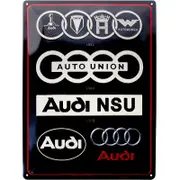 Audi Logo Evolution Sign 30x40cm by Nostalgic Art