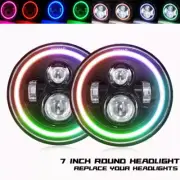 Pair 7" inch Round RGB Headlights Hi/Lo Beam Sealed Lamp For MG MGB 1969-1981 (for: MG)