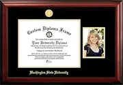 NCAA Washington State Cougars Unisex Washington State University 14 x 11 Inches Gold Embossed Diploma Frame with 5 x 7 Inches Portrait Gold Embossed Diploma Frame with 5 x 7 Inches Portrait Brown One Size