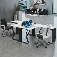 在飛比找樂天市場購物網優惠-辦公家具鋼架職員辦公桌椅組合員工帶擋板工作位桌電腦臺時尚簡約