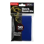 BCW Deck Guards Double Matte Blue Sleeves 50 Count NEW