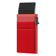 Ultra Slim Pop Up Card Holder Wallet With Rfid Blocking Red Wallets