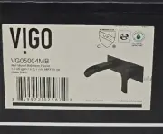 VIGO VG05004MB Cornelius Single Handle Wall Mount Bathroom Faucet in Matte Black