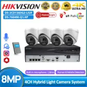 Hikvision 4CH 4K CCTV System w/Audio 8MP Hybrid Light ColorVu IR Security Camera