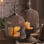 Vintage 1pc Bird Cage Candle Holder Polished Metal Lantern with Stand Floral Theme Tabletop Decor - Versatile for Christmas Halloween Thanksgiving Valentine's