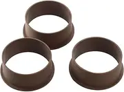 YOSHIKAWA Brown Silicone Rubber Pancake Rings, Set of 3, 10 x 4 cm (1 piece), 5 ounces, Not Dishwasher Safe, Cold Resistance: -4 F (-20 C), Pieces, Making Pancakes