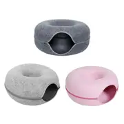 Cat Tunnel Bed Felt Puppy Nest Cave House Round Donut - 59 x 29cm