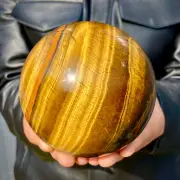 3.17LB Natural tiger's eye ball quartz crystals sphere gem reiki healing