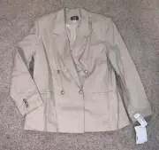 NWT New Women’s HGR Younkers Beige Lightweight Suit Dress Jacket Size 14