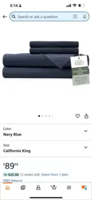 Bamboo Bed Sheet Set Cali. King Size