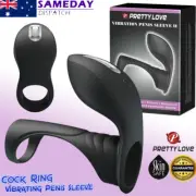 Vibrating Penis Sleeve Cock Ring Clitoris Couples Vibrator Men Adult Sex Toy