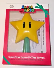 Super Mario Star Light Up LED 9-in Christmas Tree Topper - Plug In