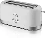 Swan 4 Slice Toaster, White, Variable Browning Control and Extra Long Slot: 25mm x 250mm, 1200W-1400W, ST10091N