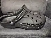 Crocs Baya Men’s Size 9 Womens Size 11 Black Clogs Shoes/Sandals.