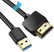 USB to HDMI Adapter Cable for Mac OS Windows 10/8/7/Vista/XP, USB 3.0 to HDMI Male HD 1080P Monitor Display Audio Video Converter Cord 6.6FT