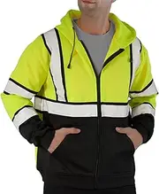 [sesafety] Class 3 High Visibility Hoodie for Men ST2051
