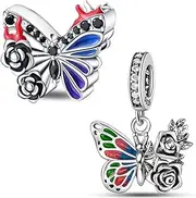 [MICOO] LONGLUCK Crystal Eye Charm fits Charms Bracelet ，925 Sterling Silver Cubic Zirconias Bead Charm for Women Bracelet&Necklace