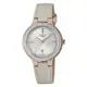 【CASIO】卡西歐 SHEEN 藍寶石鏡面 日期 皮錶帶女錶 SHE-4559GBL-7A 灰/玫瑰金