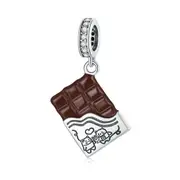 Chocolate Couple Bear Love Silver plating Charm Pendant Fit Bracelet