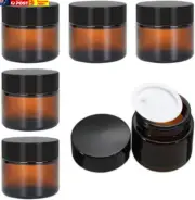 Amber Glass Empty Jar, 6 Pack Amber Glass Cosmetic Jars, 50Ml Brown Jars Empty R