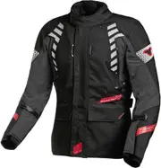 Macna Ultimax waterproof Ladies Motorcycle Textile Jacket, black-red, Size L for Women Black Red