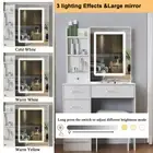 Dressing Table with LED Mirror 3 Colours Dressing Table with Stool Vanity Table