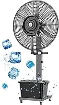 Yqyc Oscillating Misting Fan for Outdoor, Commercial Industrial Floor Fan with 43 Liter Water Tank, Mist Cooling Spray Fan