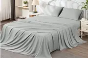LINENOVA 100% Organic Bamboo Sheet Set Cooling Luxury Soft Bed Sets(Sage Green)