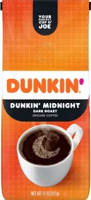 NEW Dunkin' Donuts Dunkin' Midnight Dark Roast Flavored Ground Coffee