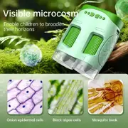 3-in-1 Handheld Digital Portable Microscope with Telescope and Photography,2" LCD Screen,1000X Pocket Microscope for Kids
