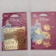 Disney Princess Alphabet /Charms Brass Stencil 46519 -46520 NIP