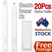 Electric Pencil Eraser Kit w/ 20pcs Refills Highlights Sketch Draw Advance Tech