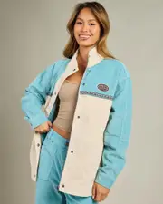 [Billabong] Billabong Women's Set The Wave Jacket in Misty Blue Size XS XS Misty Blue