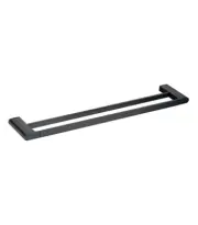 Cora Matt Black Double Towel Rail 800mm