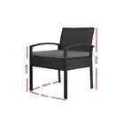 Outdoor Furniture Bistro Wicker Chair Black