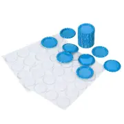 40 Set Bottle Caps for Crafts, Caps with Epoxy Stickers, Light Blue