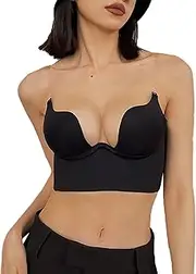 [Generic] Bulk Bras Low Back Bras Underwired U Shape Backless Bras Multiple Convertible Straps Underwire Bra T Back Sports Bras for Women