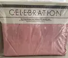 Vtg. Celebration No iron Percale Pink Rose Full Fitted Sheet for 54" X 75" NEW
